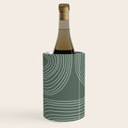 Hand drawn Geometric Lines in Forest Green 3 Wine Chiller Gallery Image 1