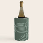 Hand drawn Geometric Lines in Forest Green 3 Wine Chiller Gallery Image 2