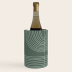 Hand drawn Geometric Lines in Forest Green 3 Wine Chiller Gallery Image 3