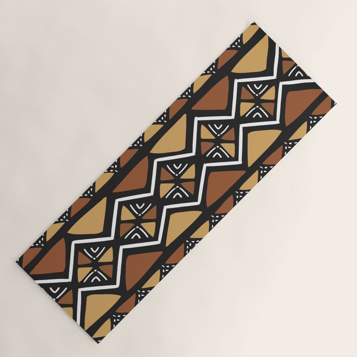 African mud cloth Mali Yoga Mat Gallery Image 1