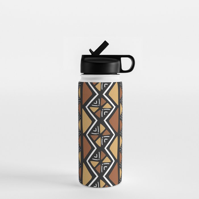 African mud cloth Mali Water Bottle Gallery Image 1