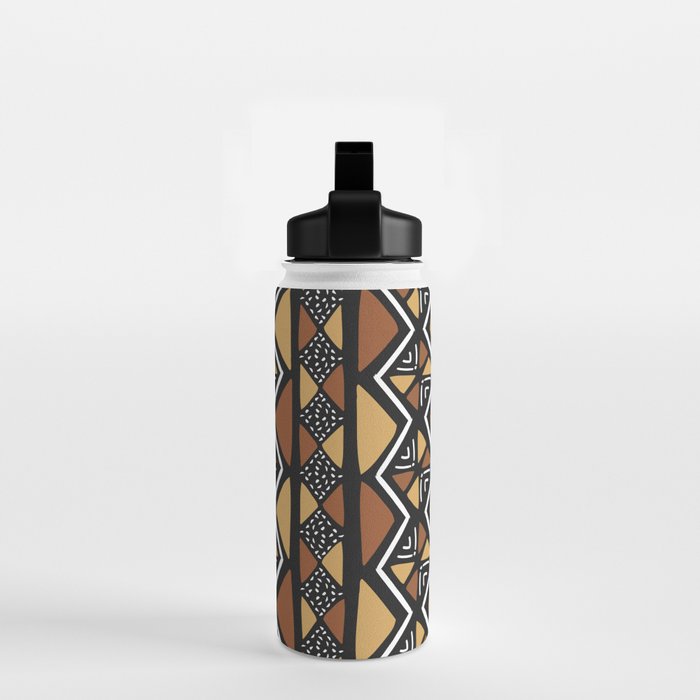 African mud cloth Mali Water Bottle Gallery Image 2