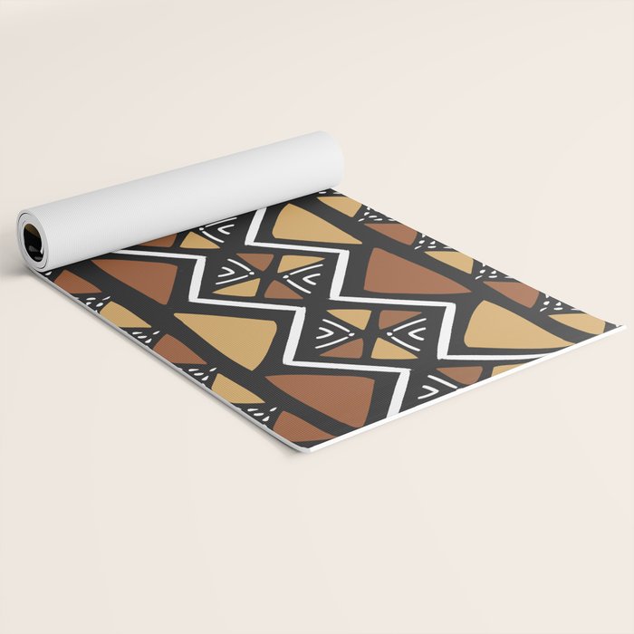African mud cloth Mali Yoga Mat Gallery Image 2