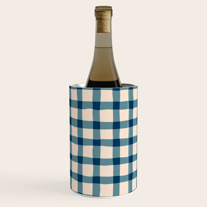 Organic Gingham Blue Wine Chiller Gallery Image 3