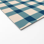 Organic Gingham Blue Welcome Mat Gallery Image 2