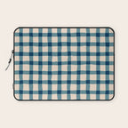 Organic Gingham Blue Laptop Sleeve Gallery Image 1