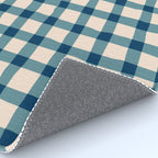 Organic Gingham Blue Rug Gallery Image 4