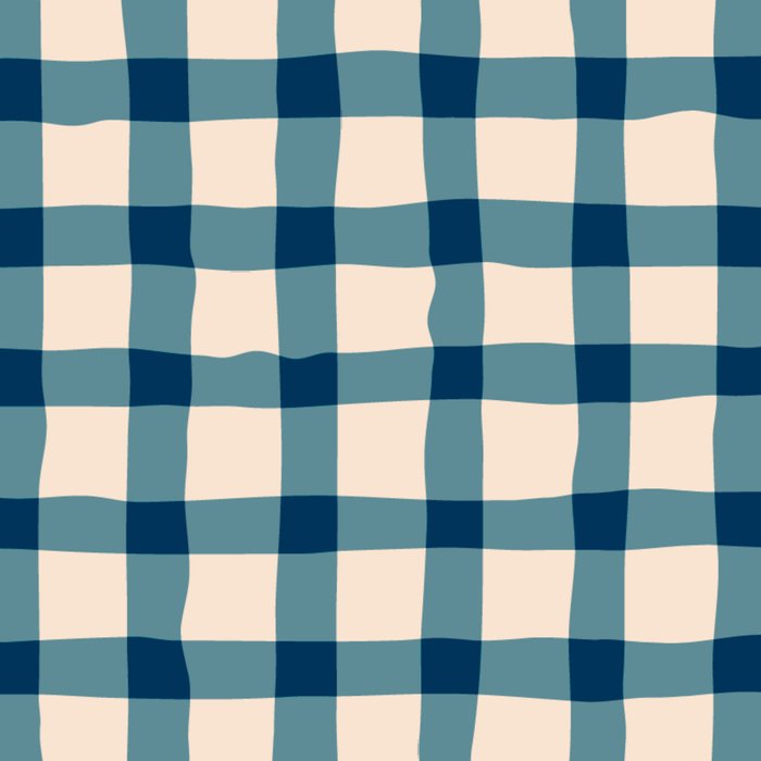 Organic Gingham Blue Coffee Mug Gallery Image 2