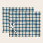 Organic Gingham Blue Placemat Gallery Image 1