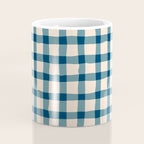 Organic Gingham Blue Coffee Mug Gallery Image 4