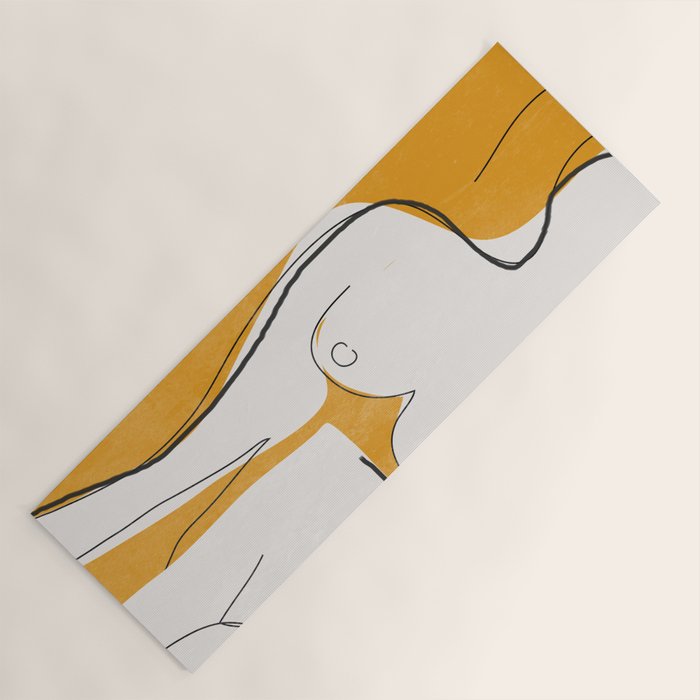 Abstract Line Art Nude Yoga Mat Gallery Image 1