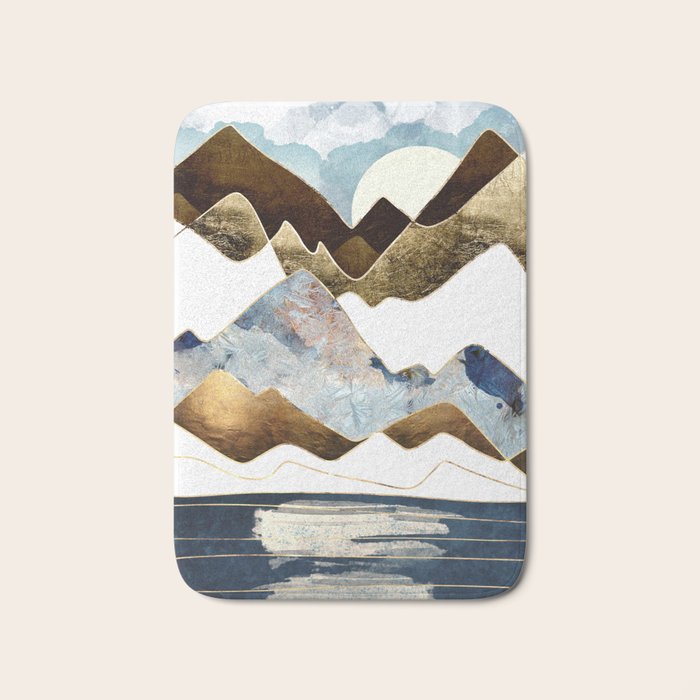 Minimal Abstract Mountains Bath Mat Gallery Image 1