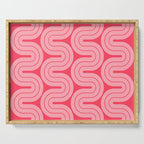70s Throwback Wavy Stripes Pattern Serving Tray Gallery Image 1