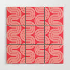 70s Throwback Wavy Stripes Pattern Wood Wall Art Gallery Image 1
