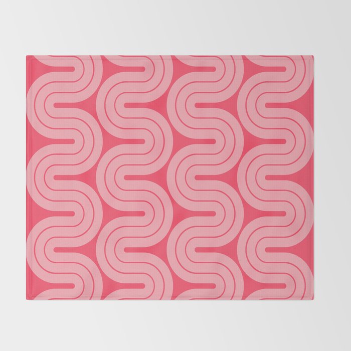 70s Throwback Wavy Stripes Pattern Throw Blanket Gallery Image 2