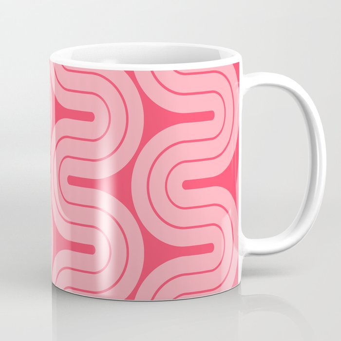 70s Throwback Wavy Stripes Pattern Coffee Mug Gallery Image 1