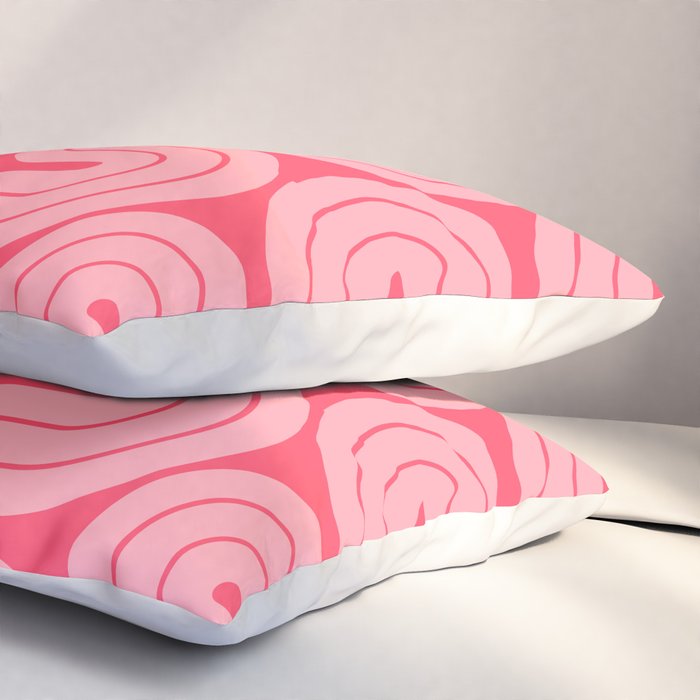 70s Throwback Wavy Stripes Pattern Pillow Sham Gallery Image 3