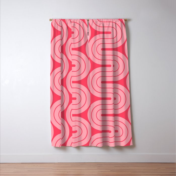 70s Throwback Wavy Stripes Pattern Window Curtain Gallery Image 3