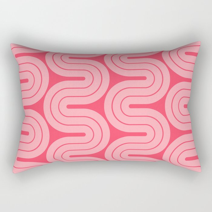 70s Throwback Wavy Stripes Pattern Rectangular Pillow Gallery Image 2
