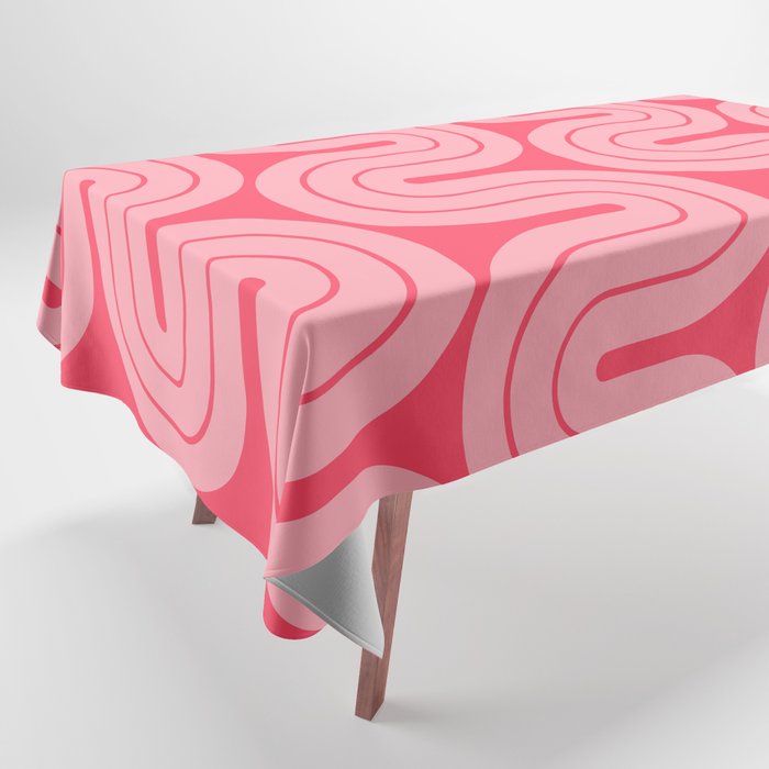 70s Throwback Wavy Stripes Pattern Tablecloth Gallery Image 1