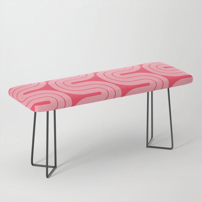 70s Throwback Wavy Stripes Pattern Bench Gallery Image 1