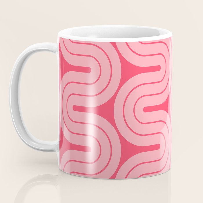 70s Throwback Wavy Stripes Pattern Coffee Mug Gallery Image 3