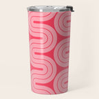 70s Throwback Wavy Stripes Pattern Travel Mug Gallery Image 2