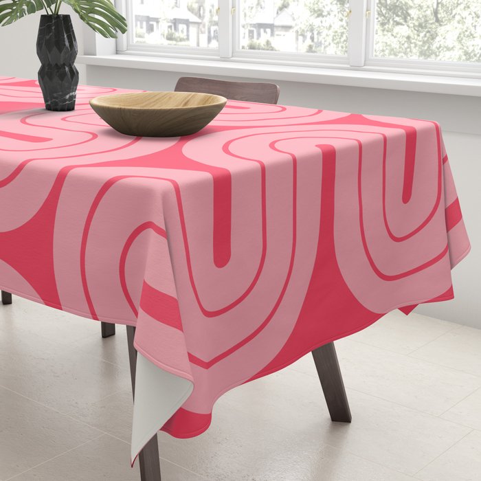 70s Throwback Wavy Stripes Pattern Tablecloth Gallery Image 3