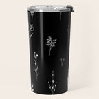 Black wildflowers Big Travel Mug Gallery Image 2