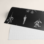 Black wildflowers Big Wrapping Paper Gallery Image 2