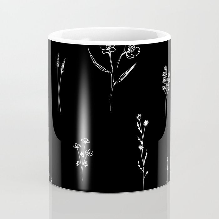 Black wildflowers Big Coffee Mug Gallery Image 4