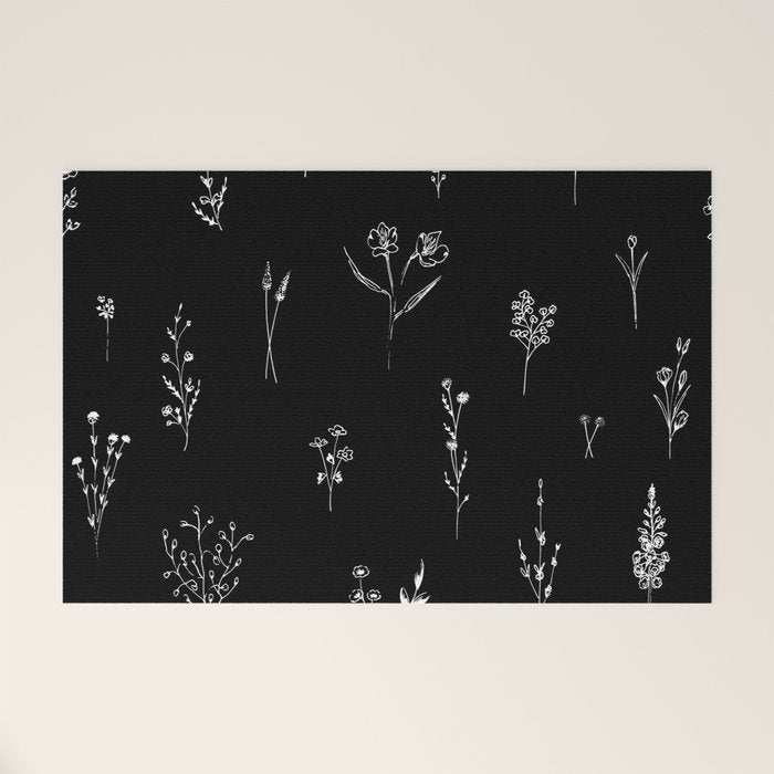 Black wildflowers Big Welcome Mat Gallery Image 1