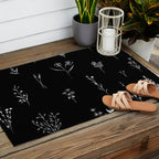 Black wildflowers Big Outdoor Rug Gallery Image 2