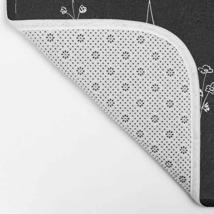 Black wildflowers Big Bath Mat Gallery Image 2