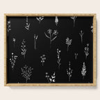 Black wildflowers Big Serving Tray Gallery Image 1