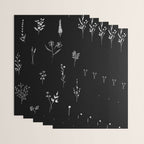 Black wildflowers Big Wrapping Paper Gallery Image 3