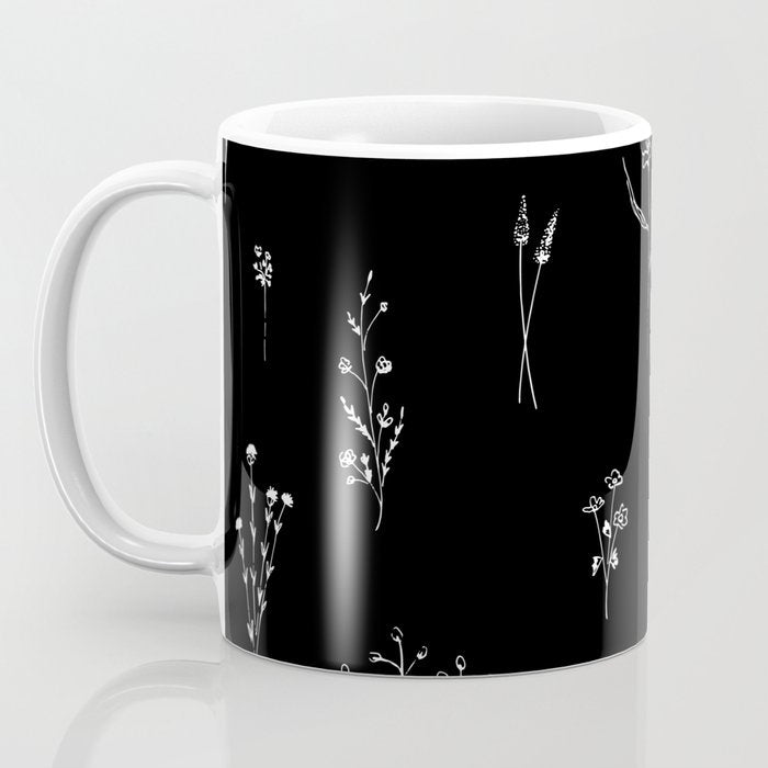 Black wildflowers Big Coffee Mug Gallery Image 3