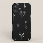 Black wildflowers Big iPhone Case Gallery Image 1