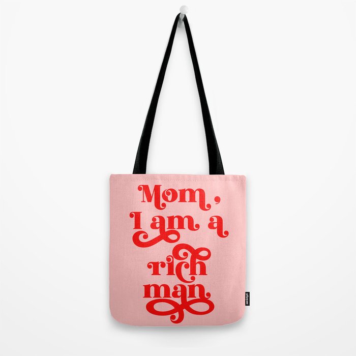 Feminist Pink "Mom, I am a rich man" (ix 2021) Tote Bag Gallery Image 2