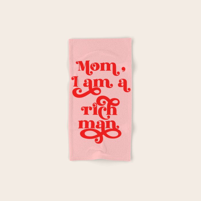 Feminist Pink "Mom, I am a rich man" (ix 2021) Bath Towel Gallery Image 1