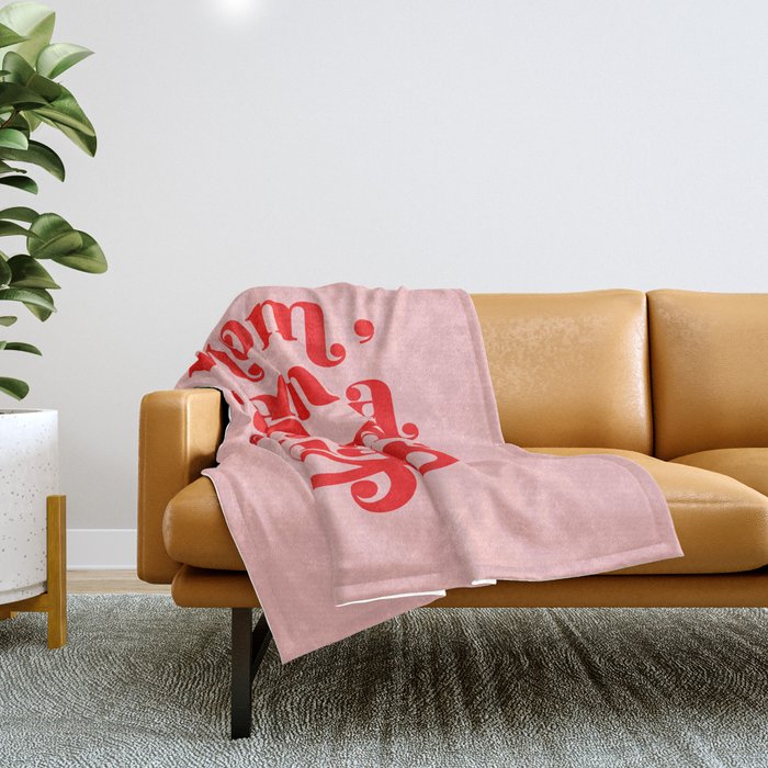 Feminist Pink "Mom, I am a rich man" (ix 2021) Throw Blanket Gallery Image 1