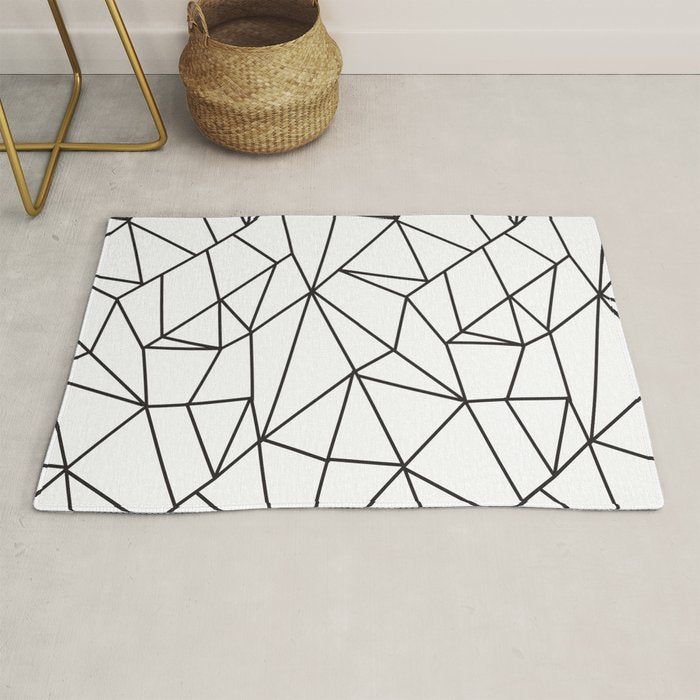 Geometrical modern black abstract wondrous pattern Rug Gallery Image 1