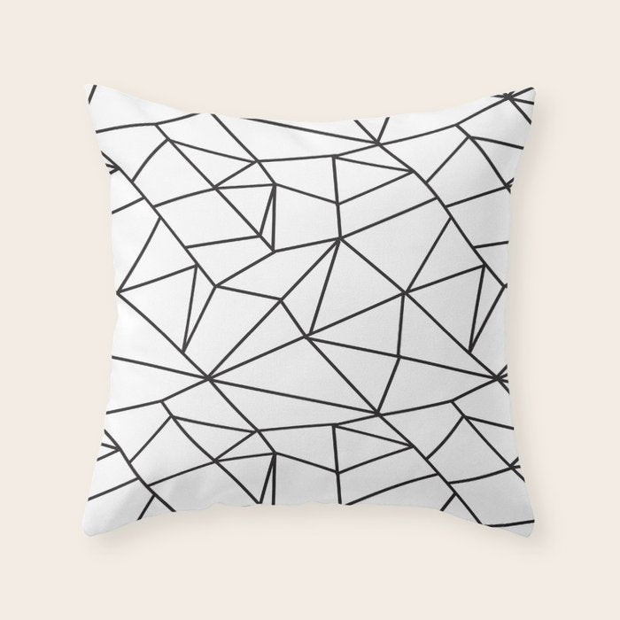 Geometrical modern black abstract wondrous pattern Throw Pillow Gallery Image 6