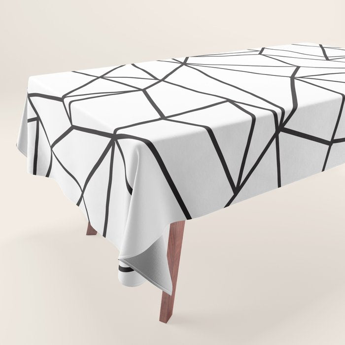 Geometrical modern black abstract wondrous pattern Tablecloth Gallery Image 1