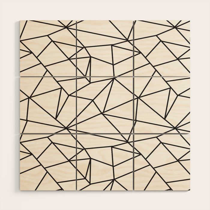 Geometrical modern black abstract wondrous pattern Wood Wall Art Gallery Image 1