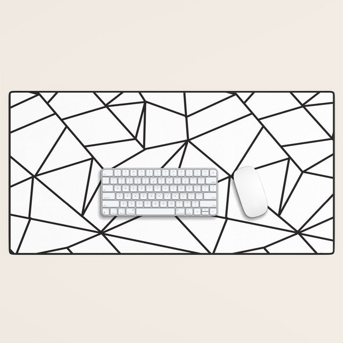 Geometrical modern black abstract wondrous pattern Desk Mat Gallery Image 1