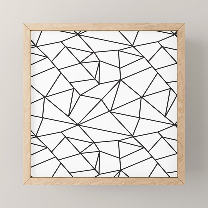 Geometrical modern black abstract wondrous pattern Mini Art Print Gallery Image 1