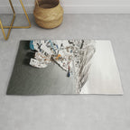 Harbor In Norway Snow Photo | Winter In Norway Boats And Mountains Art Print | Travel Photography Rug Gallery Image 1
