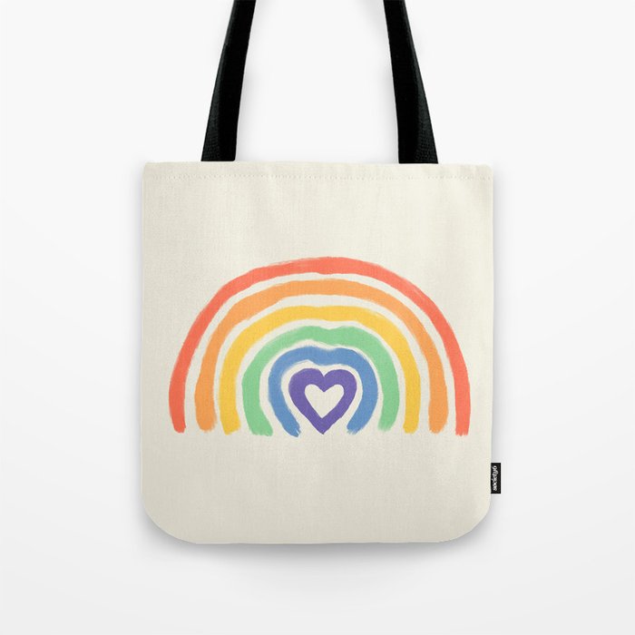Rainbow Heart Tote Bag Gallery Image 1
