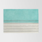 Turquoise Aqua Abstract Minimalist Art Rug Gallery Image 2